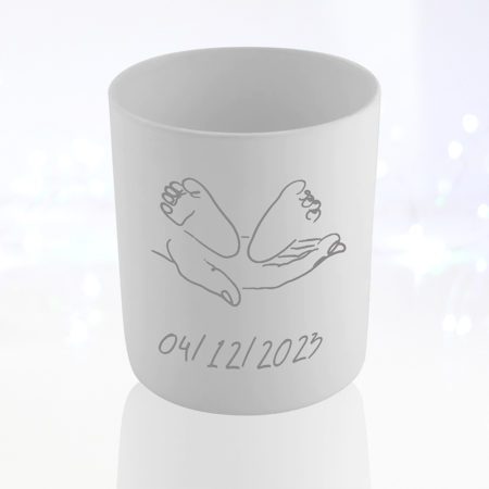 Baby Feet Personalised Candle Glass